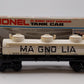 Lionel 6-9279 O Gauge Magnolia 3-Dome Tank Car LN/Box