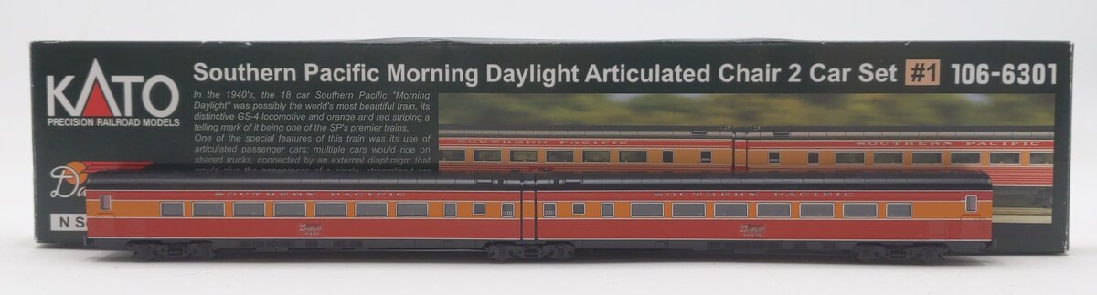 Kato 106-6301 N SP Morning Daylight Articulated Chair Car #1 (Set of 2) EX/Box