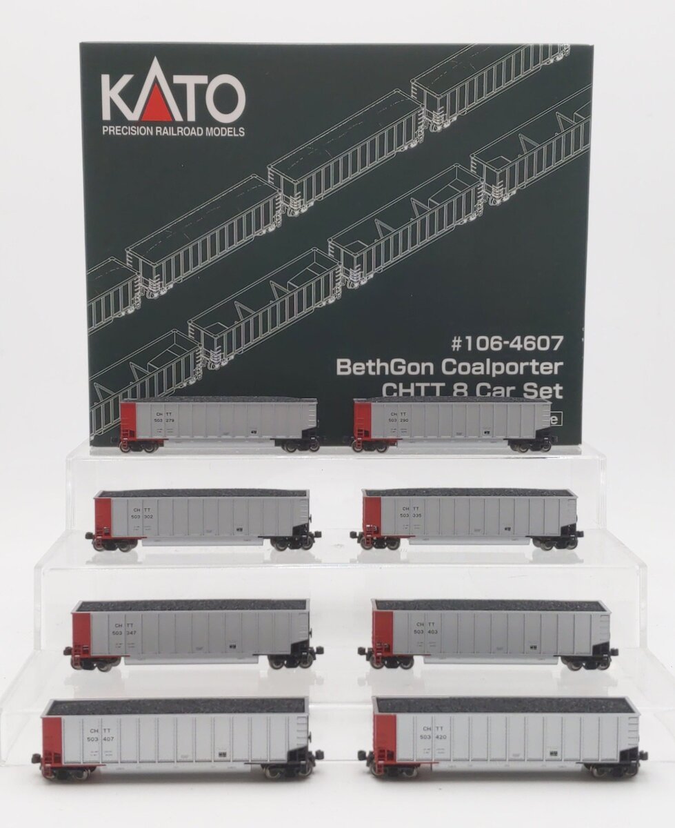Kato 106-4607 N Scale CHTT Bethgon Coalporters (Set of 8) LN/Box