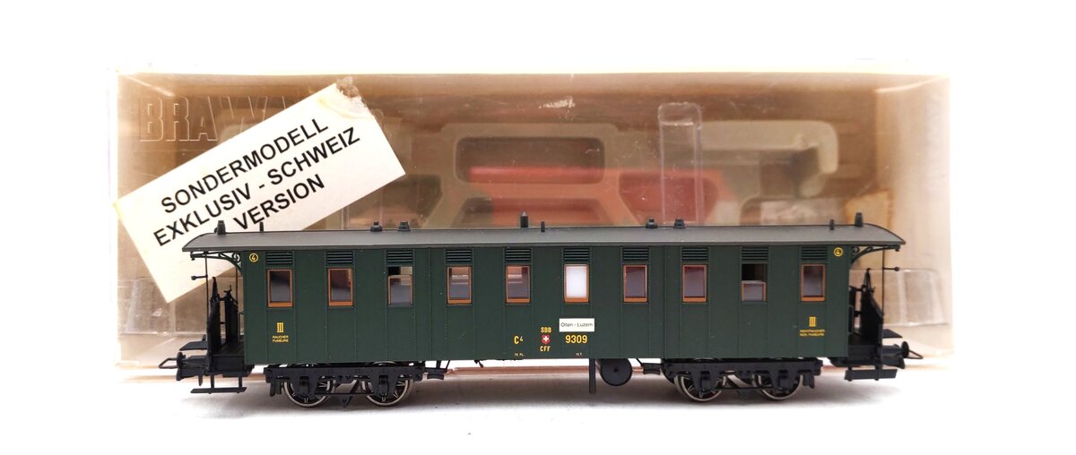 Brawa 2321 HO SBB 3rd Class Passenger Coach Car #9309 LN/Box
