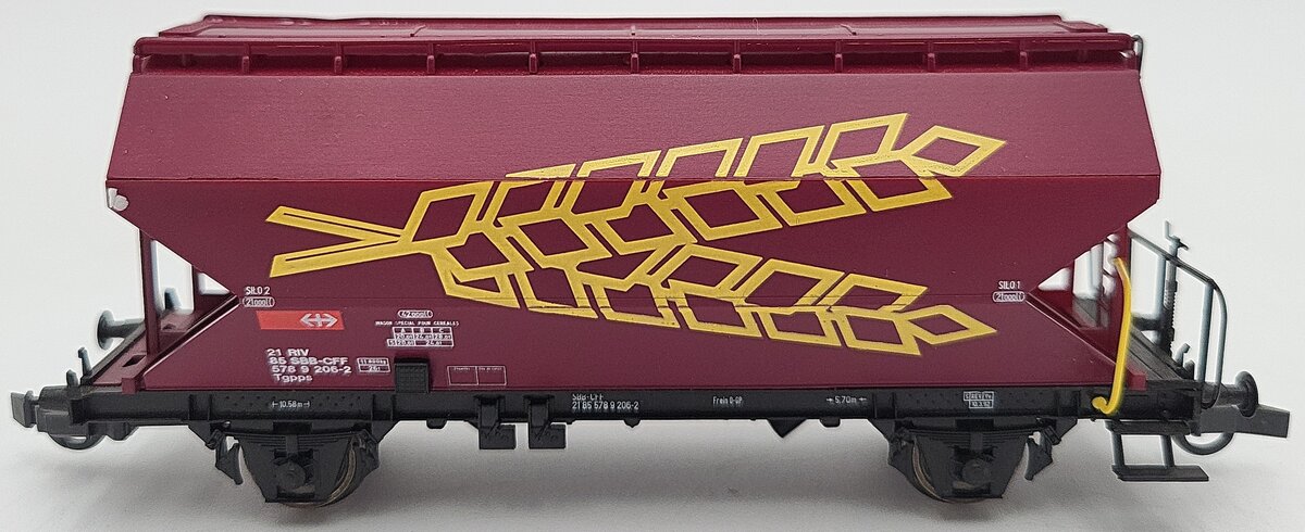 Roco 46389 HO Scale SBB Silo Wagon with Brakeman's Platform EX/Box