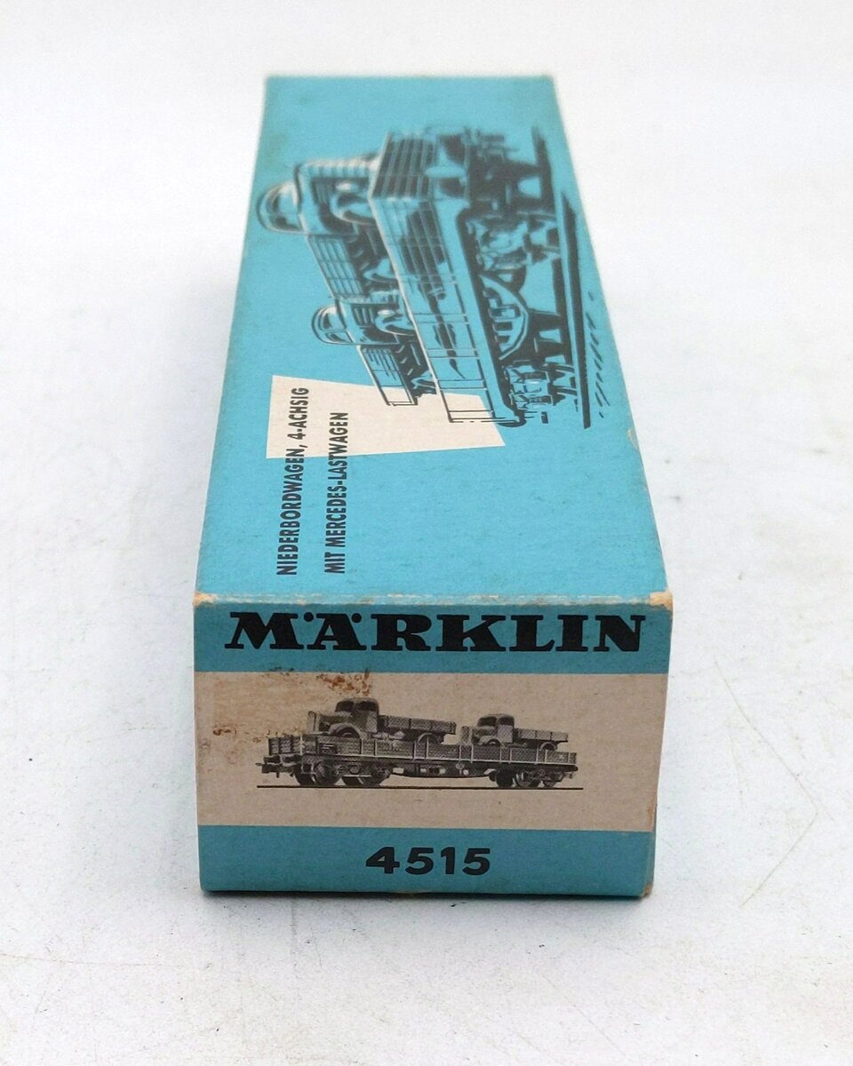 Marklin 4515 HO Scale VDB Low-Sided Gondola w/ Mercedes Lorries VG/Box
