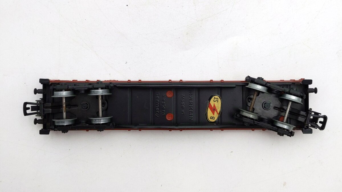 Marklin 4515 HO Scale VDB Low-Sided Gondola w/ Mercedes Lorries VG/Box