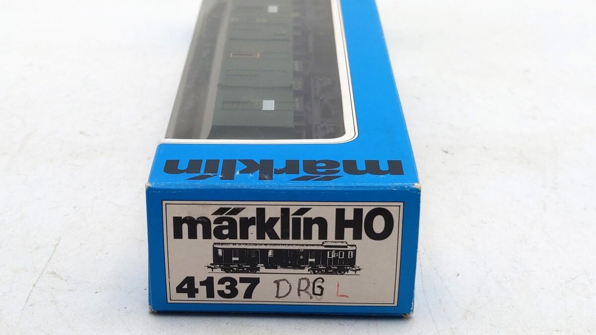 Marklin 4137 HO Scale Deutsche Reichsbahn (DRG) Munchen Baggage Car #107766 VG/Box
