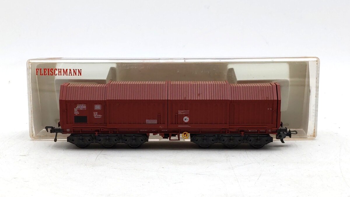 Fleischmann 5387 HO Deutsche Bundesbahn Coil Car #4876001 EX/Box