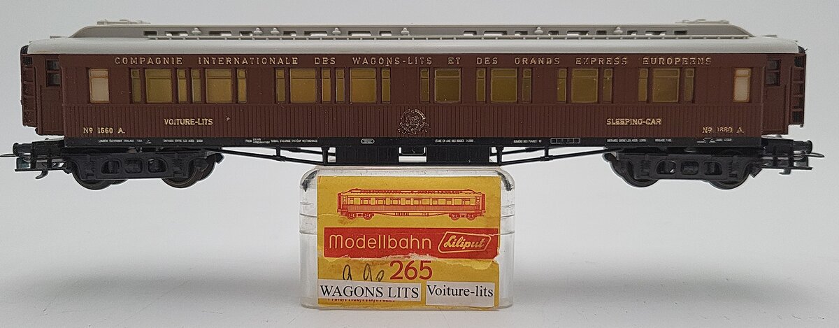 Liliput 265 HO Scale CIWL Passenger Car #1660A EX/Box