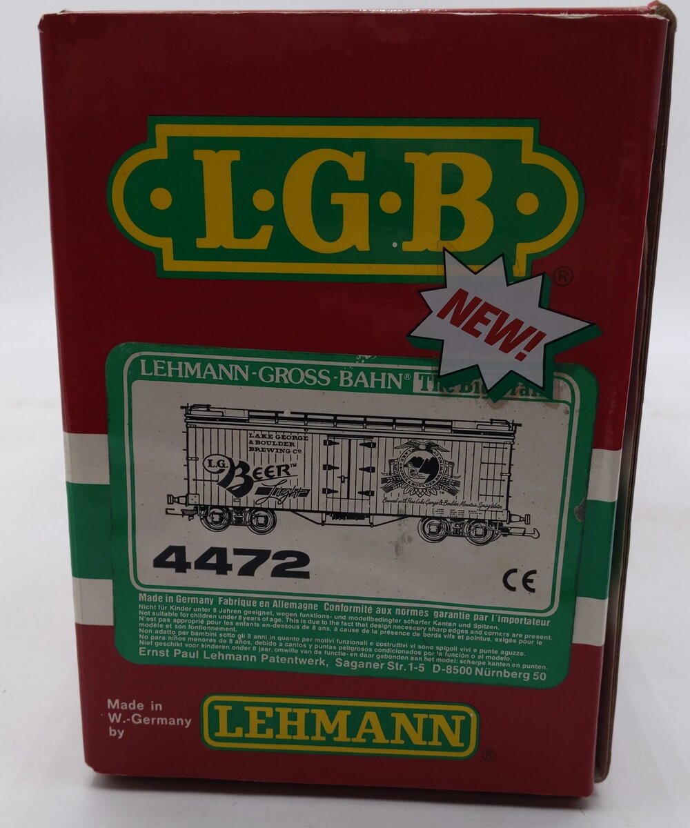 LGB 4472 G Scale Lake George & Boulder Brewing Reefer EX/Box