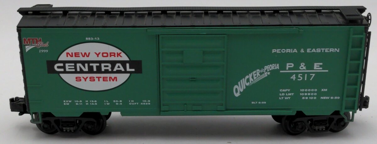 MTH 20-93024 O Gauge New York Central MTHRRC-1999 Box Car #4517 VG/Box