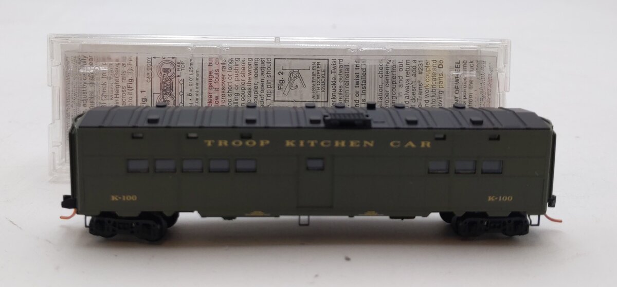 Micro-Trains 11800010 N Scale United States Army 50' Troop Kitchen Car #K-100 NIB