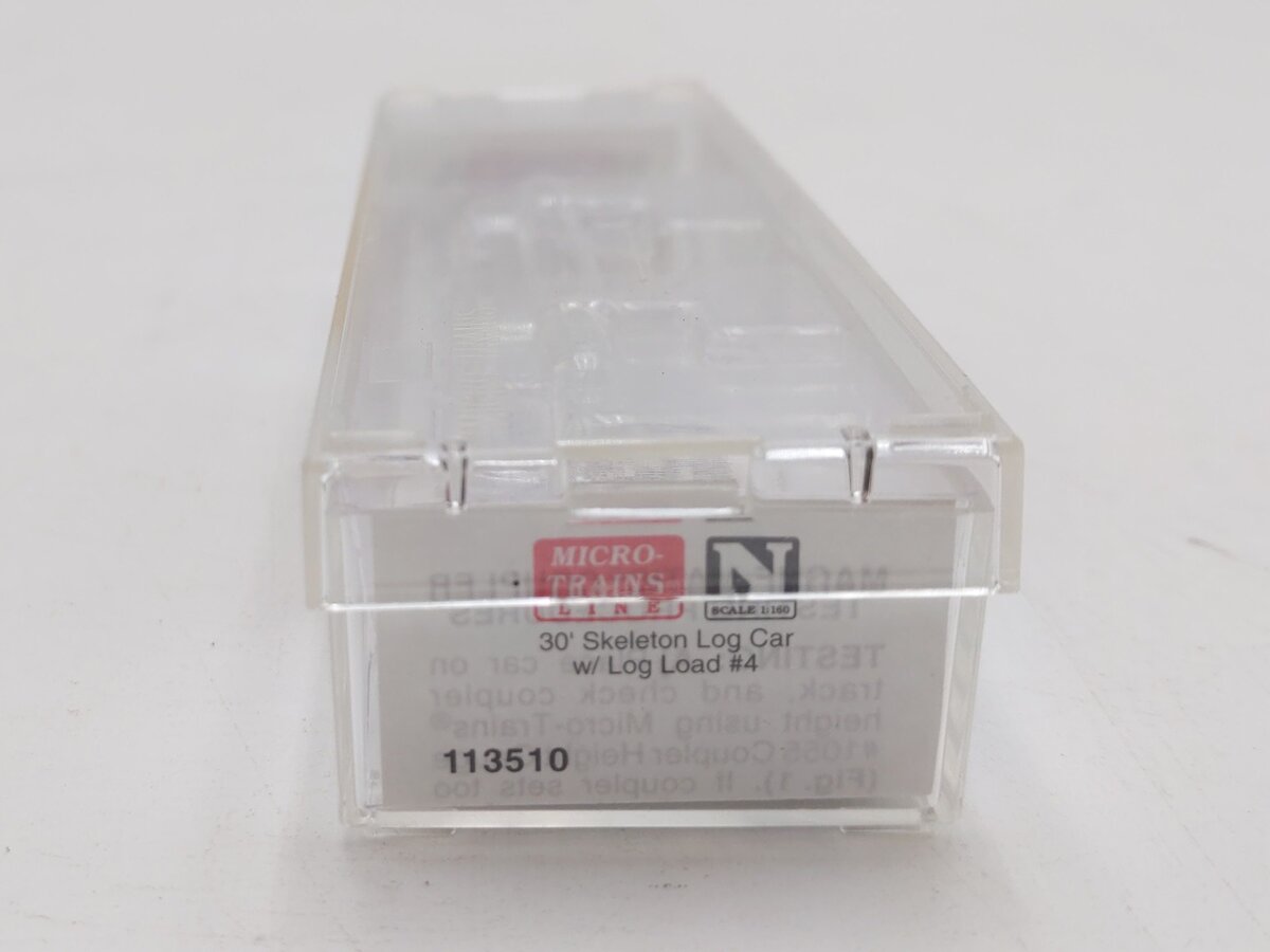 Micro-Trains 11300510 N Scale Undecorated 30' Skeleton Log Car w/Load #4 NIB