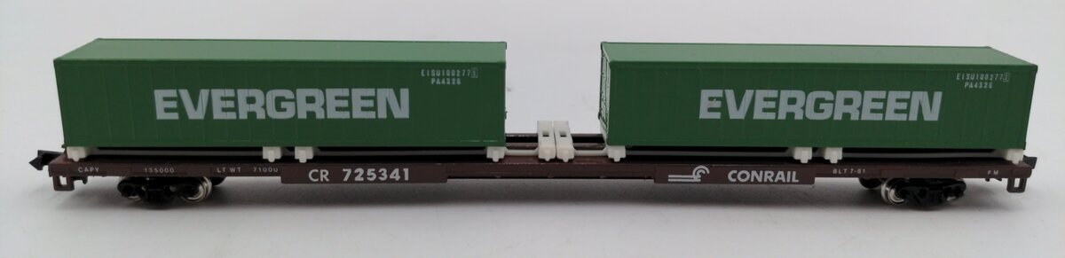 Con-Cor 0001-01207C Conrail 90' Flatcar w/2 Sea Containers EX/Box
