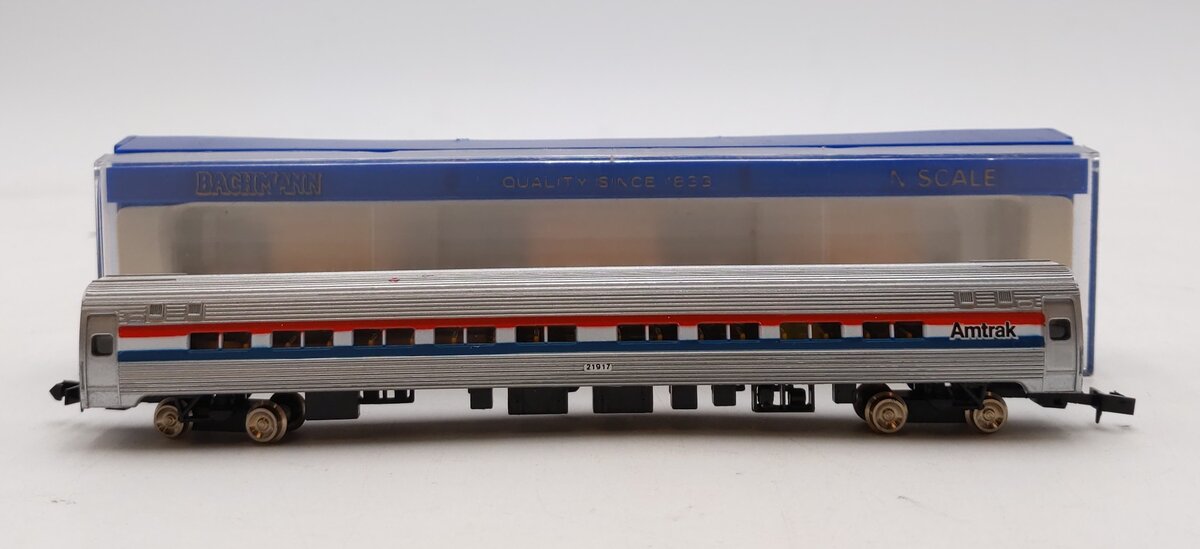 Bachmann 72255 N Scale Amtrak 85' Budd Amfleet Lighted Coach  #21917 EX/Box