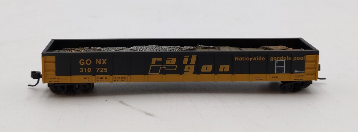 Athearn 11462 N Scale RailGon 50' Mill Gondola w/ Scrap Load #210725 EX/Box
