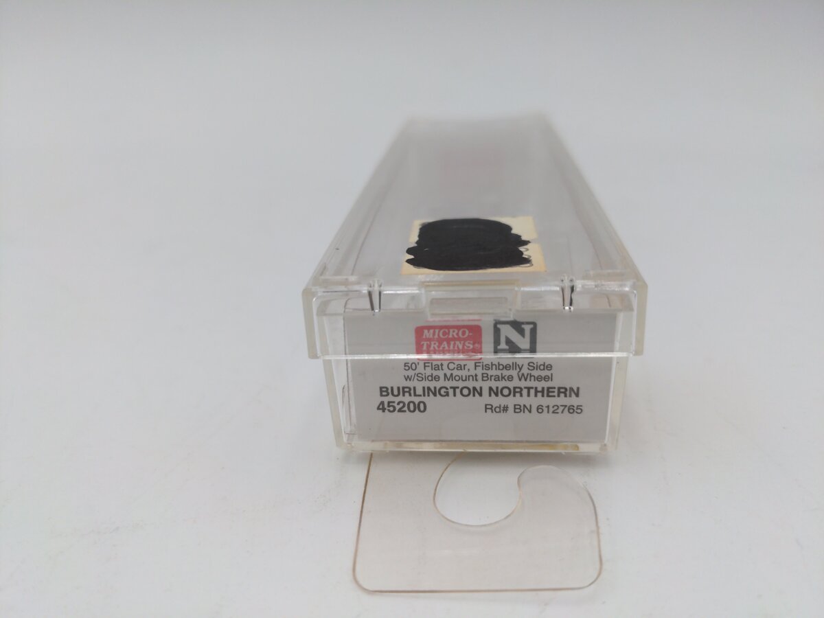 Micro-Trains 04500200 N Burlington Northern 50' Fishbelly Side Flatcar #612765 NIB