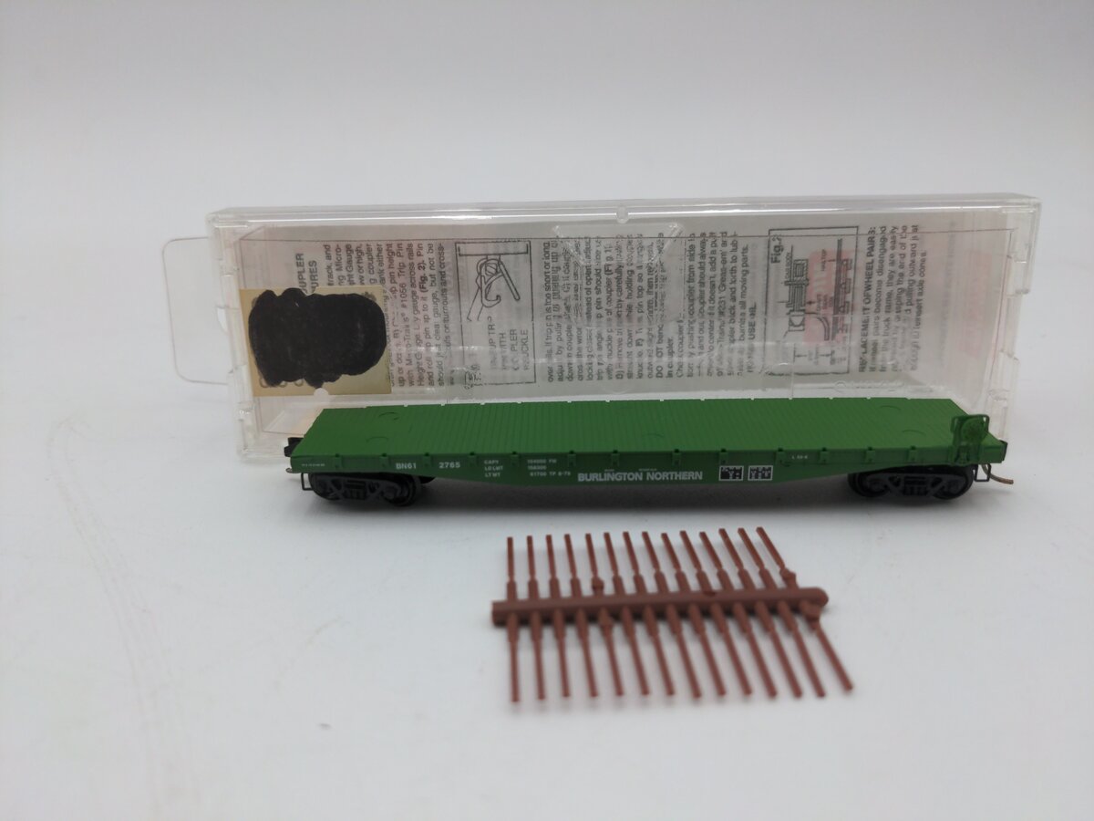 Micro-Trains 04500200 N Burlington Northern 50' Fishbelly Side Flatcar #612765 NIB