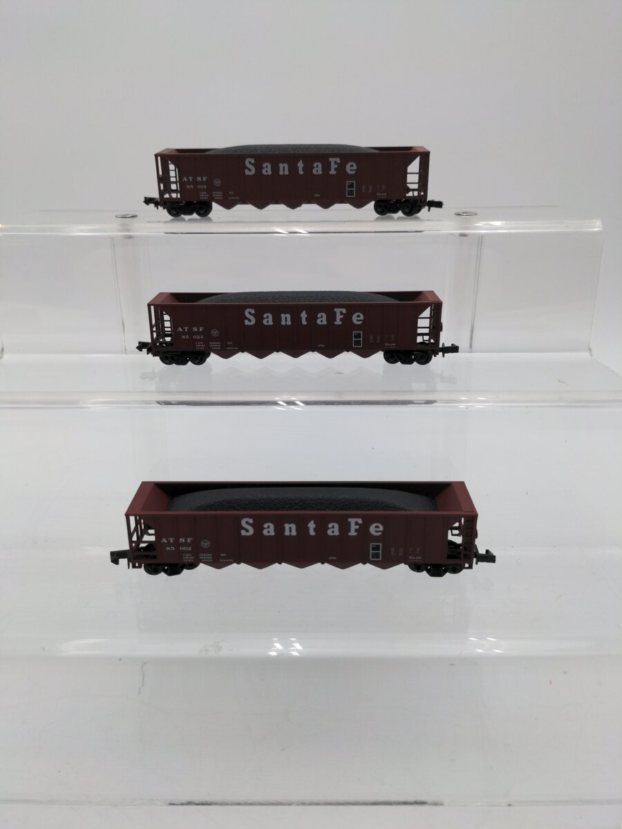 Red Caboose RN-15803 N Scale Ortner 5 Bay Hopper Santa Fe #85002#85018#85024 (3) LN/Box