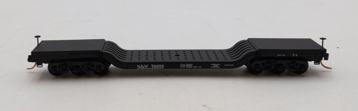 Micro-Trains 10900030 N Scale N&W Heavyweight Depressed-Center Flatcar #70099 NIB