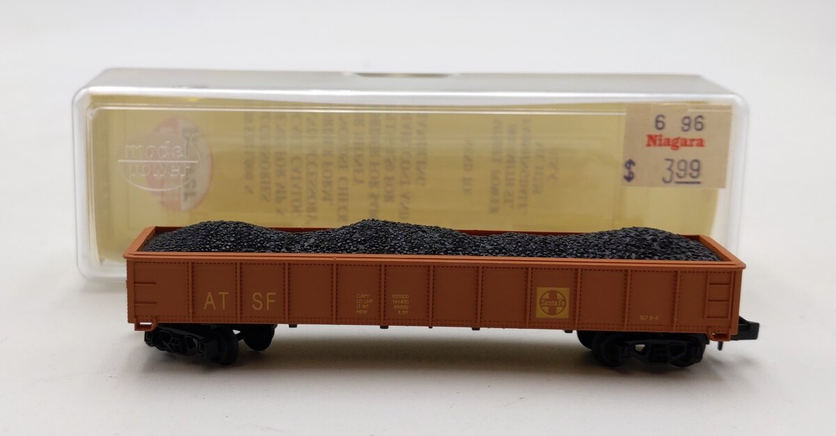 Model Power 4017 N Scale 50' Santa Fe 50' Gondola NIB