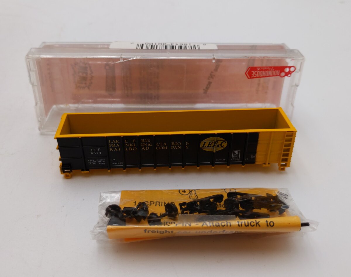 Roundhouse 8106 N Scale Lake Erie Franklin & Clarion Railroad Gondola Kit #4519 NIB