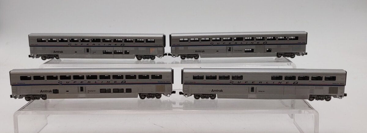 Kato 106-3504 N Scale Amtrak Superliner 4-Car Passenger (Set A) NIB