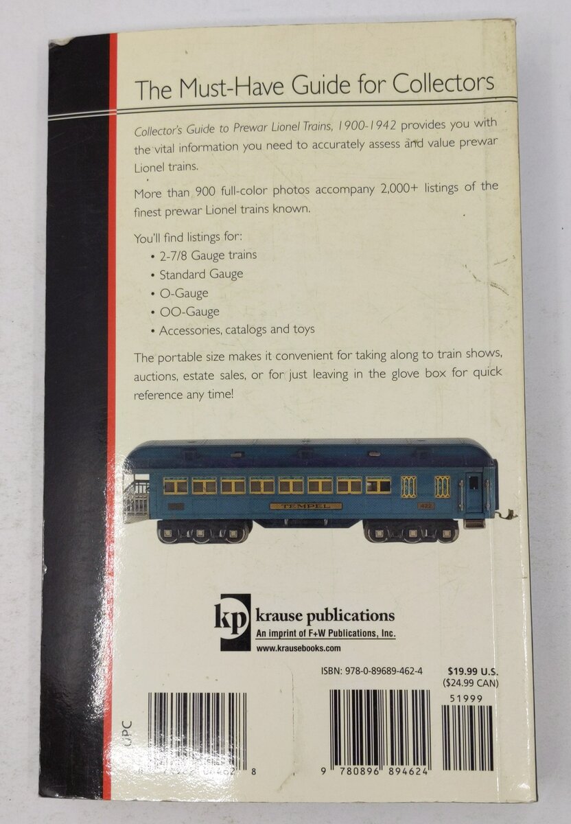 Collectors Guide to Prewar Lionel Trains 1900-1942 Paperback Book By David Doyle VG