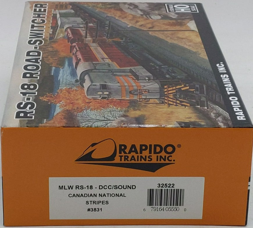 Rapido Trains 32522 HO Canadian National MLW RS-18 Diesel Loco Sound #3831
