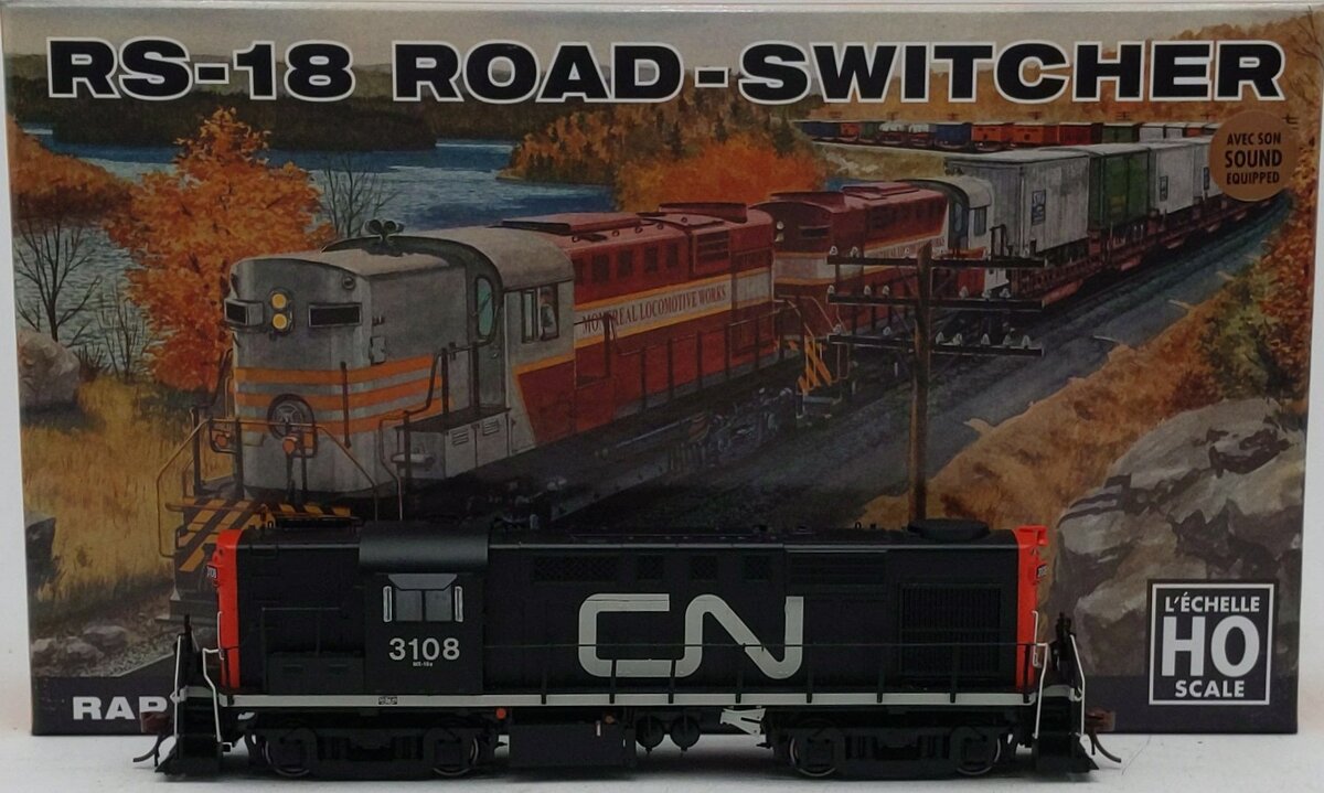 Rapido Trains 32509 HO Canadian National MLW RS-18 Diesel Loco Sound #3108