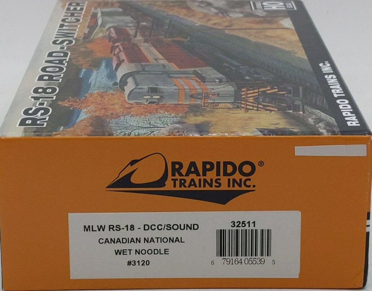 Rapido Trains 32511 HO Canadian National MLW RS-18 Diesel Loco Sound #3120