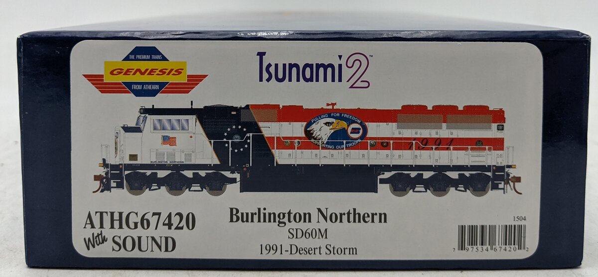 Athearn G67420 HO BN/Desert Storm SD60M Diesel Locomotive #1991 w/DCC & Sound