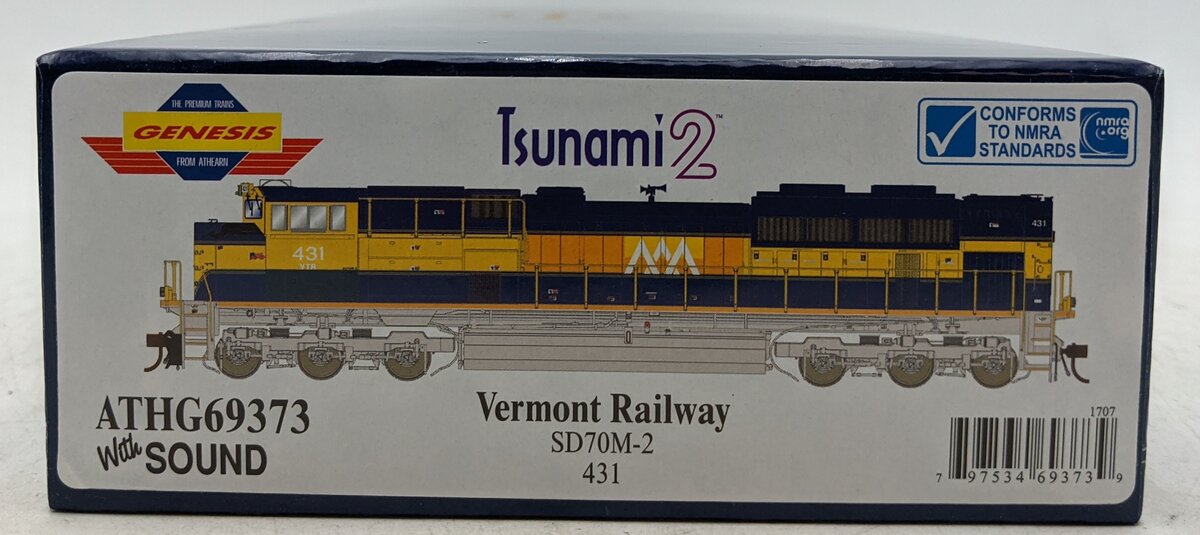 Athearn G69373 HO Vermont Railway SD70M-2 Diesel Engine #431 w/ DCC & Sound