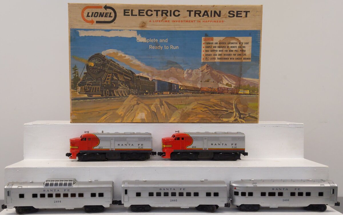 Lionel 11490 Vintage O Santa Fe 5-Unit Diesel Passenger Set VG/Box