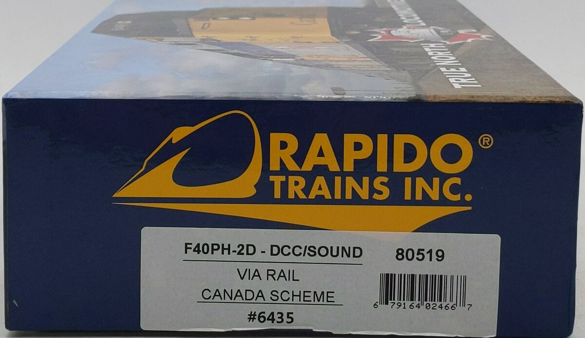 Rapido Trains 80519 HO Via Rail F40PH Diesel Locomotive #6435 w/ DCC & Sound