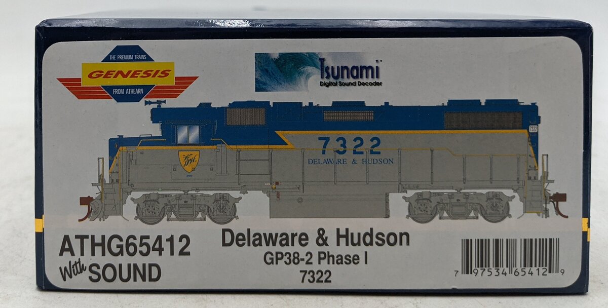 Athearn G65412 HO Delaware & Hudson GP38-2 Ph 1a Diesel Loco #7322 w/DCC & Sound