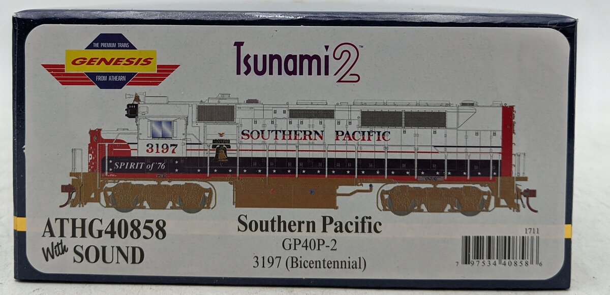 Athearn G40858 HO SP/Bicentennial GP40P-2 Diesel Locomotive w/DCC & Sound #3197