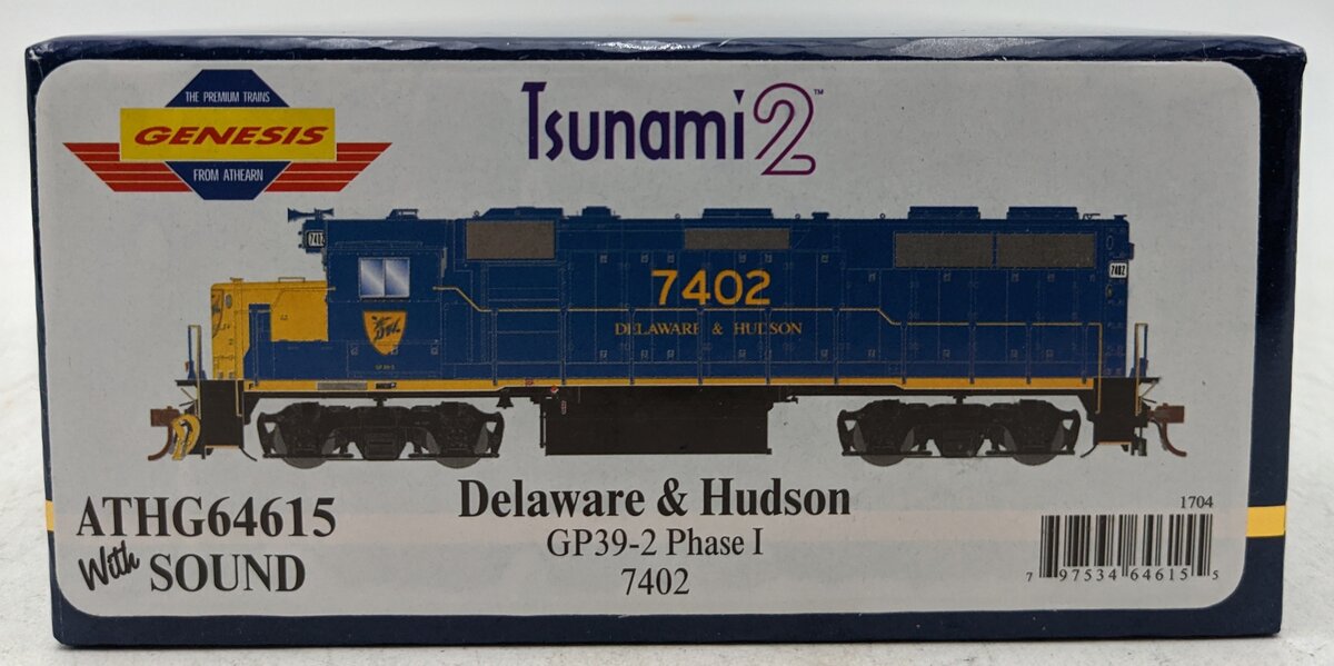Athearn G64615 HO Delaware & Hudson GP39-2 Diesel Locomotive DCC/Sound #7402