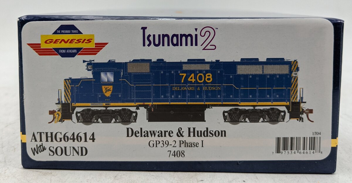 Athearn G64614 HO Delaware & Hudson GP39-2 Diesel Locomotive #7408 w/ DCC/Sound