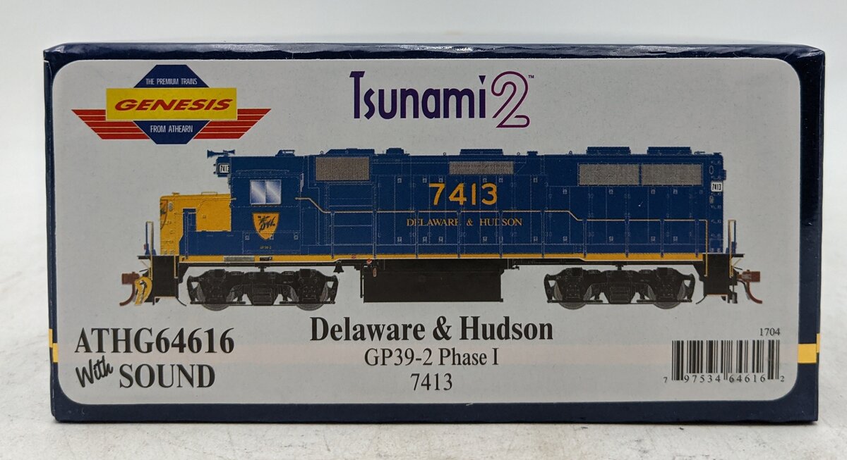 Athearn G64616 HO Delaware & Hudson GP39-2 Diesel Locomotive DCC/Sound #7413