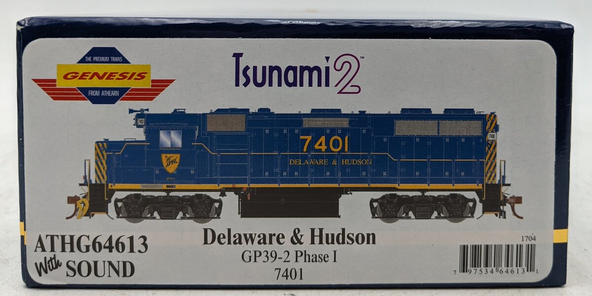 Athearn G64613 HO Delaware & Hudson GP39-2 Diesel Locomotive DCC/Sound #7401