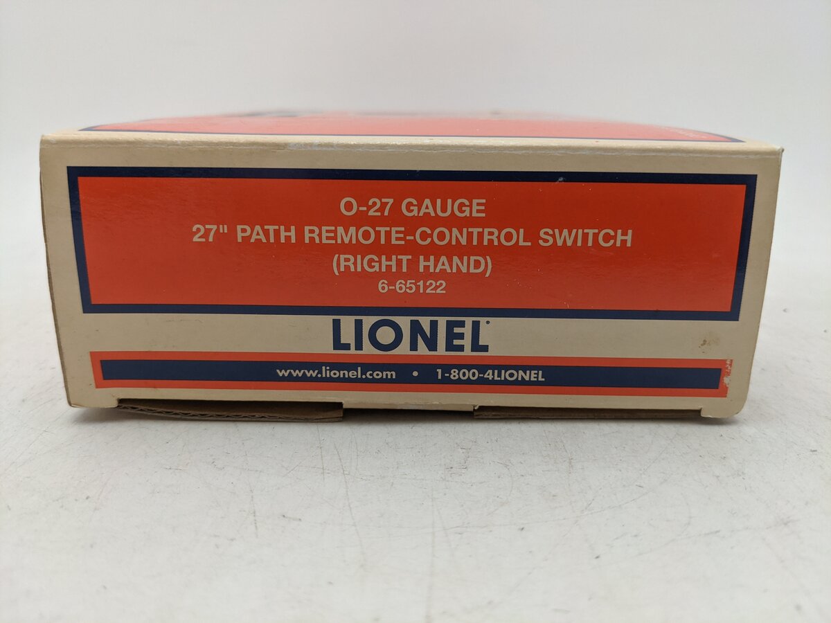 Lionel 6-65122 O 27" Right Hand Remote Control Switch Turnout VG/Box