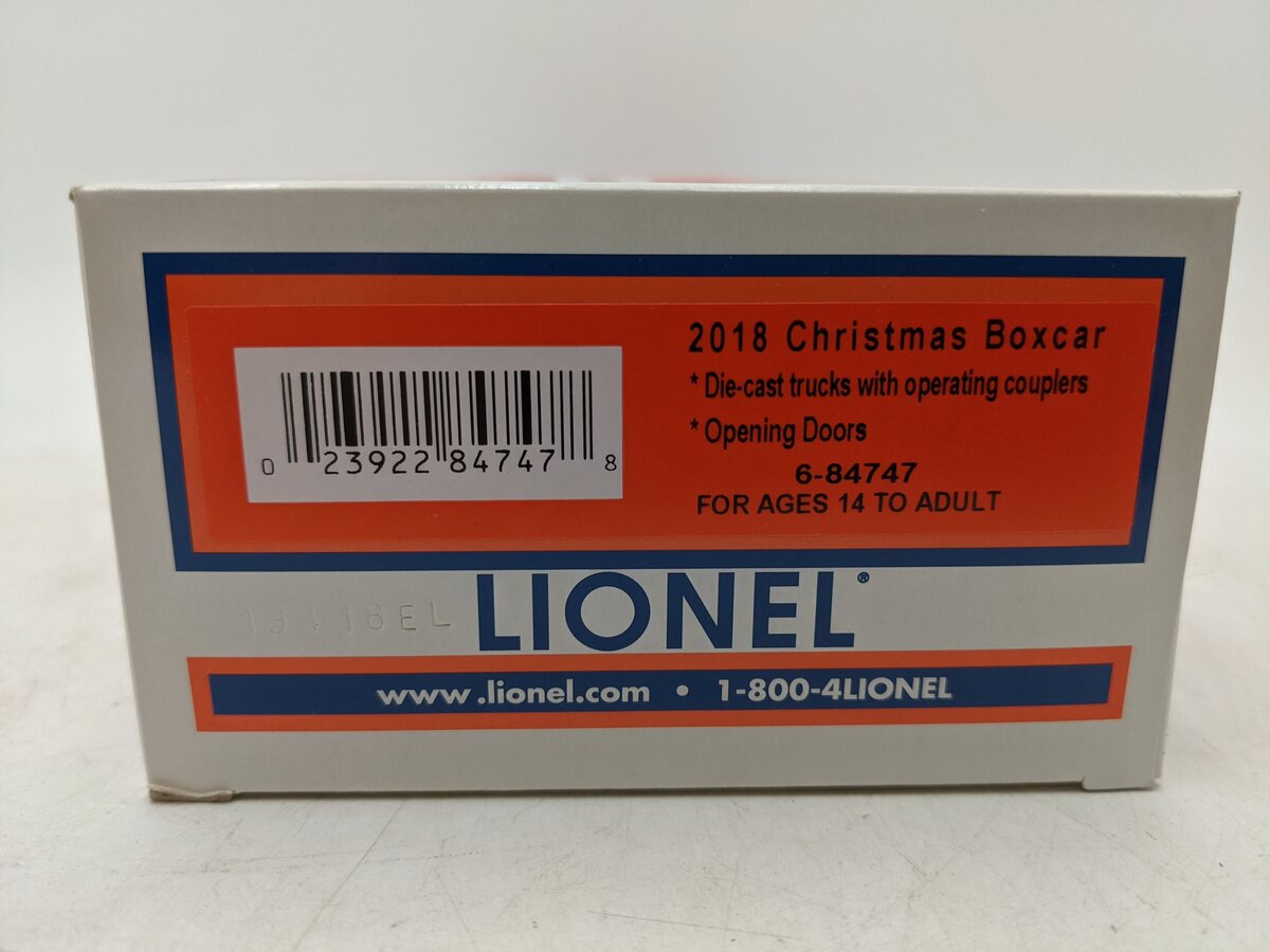 Lionel 6-84747 O 2018 Christmas Boxcar LN/Box