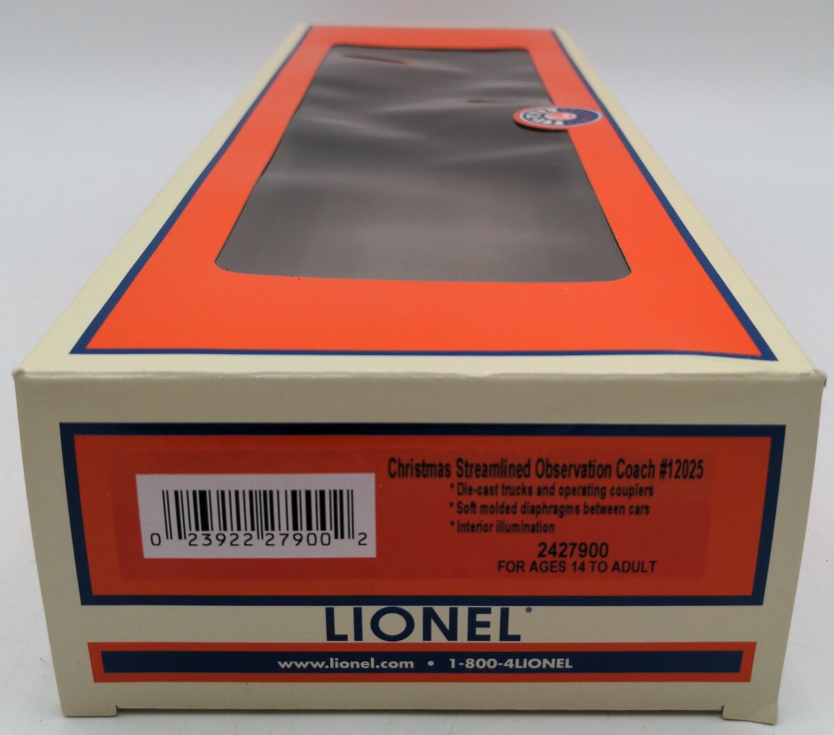 Lionel 2427900 O Christmas Streamlined Observation Car #12025