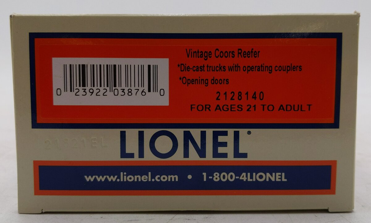 Lionel 2128140 O Molson Coors Refrigerator Car