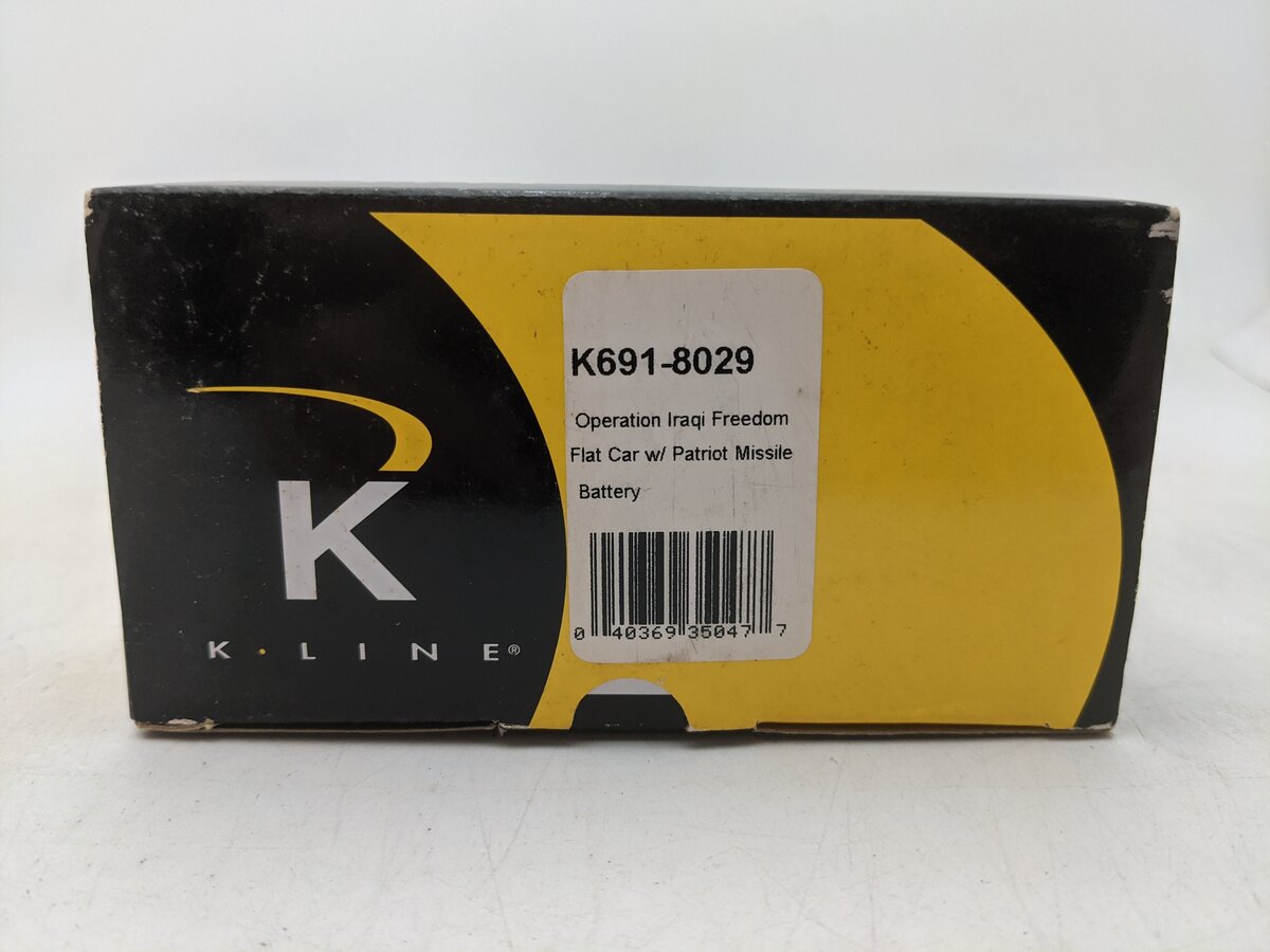 K-Line K691-8029 O Operation Iraqi Freedom Flatcar w/ Patriot Missile Battery EX/Box
