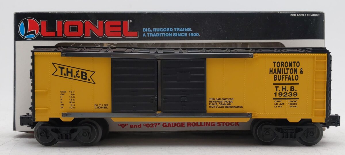 Lionel 6-19239 O Gauge Toronto, Hamilton, & Buffalo Double-Door Boxcar EX/Box