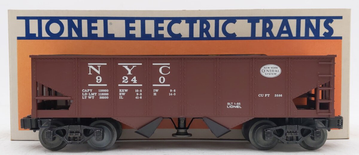 Lionel 6-9240 O Gauge New York Central 2-Bay Operating Hopper #9240 EX/Box