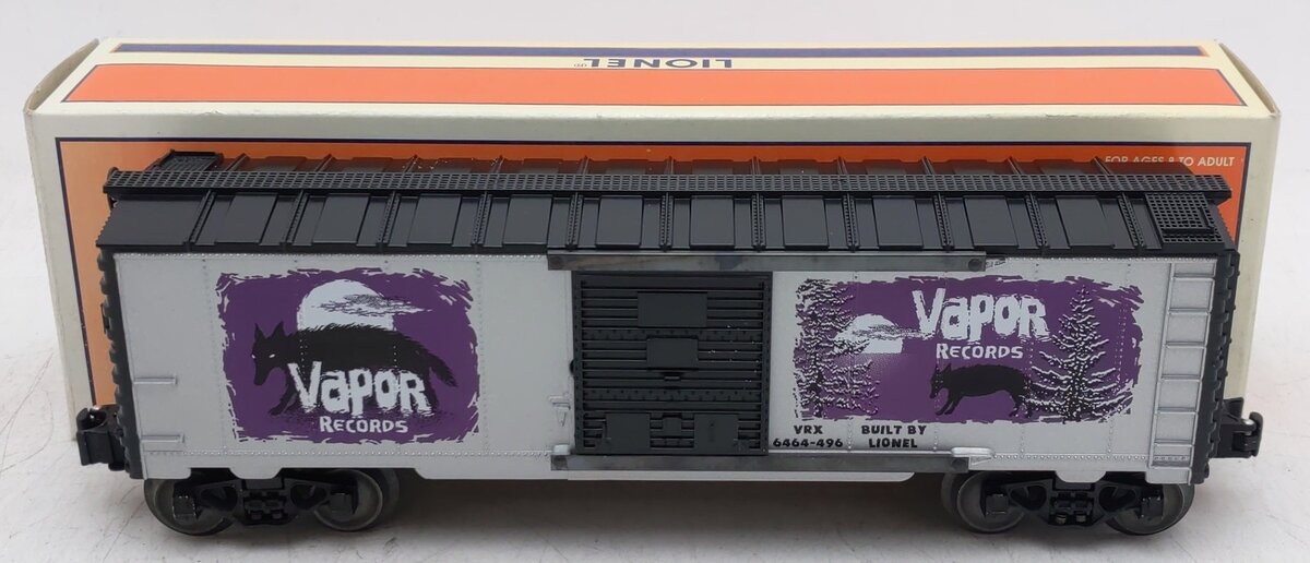 Lionel 6-29218 O Gauge Vapor Records Purple Boxcar #6464-496 VG/Box