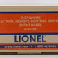 Lionel 6-65168 O27 42" Right Hand Remote Control Switch Turnout VG/Box