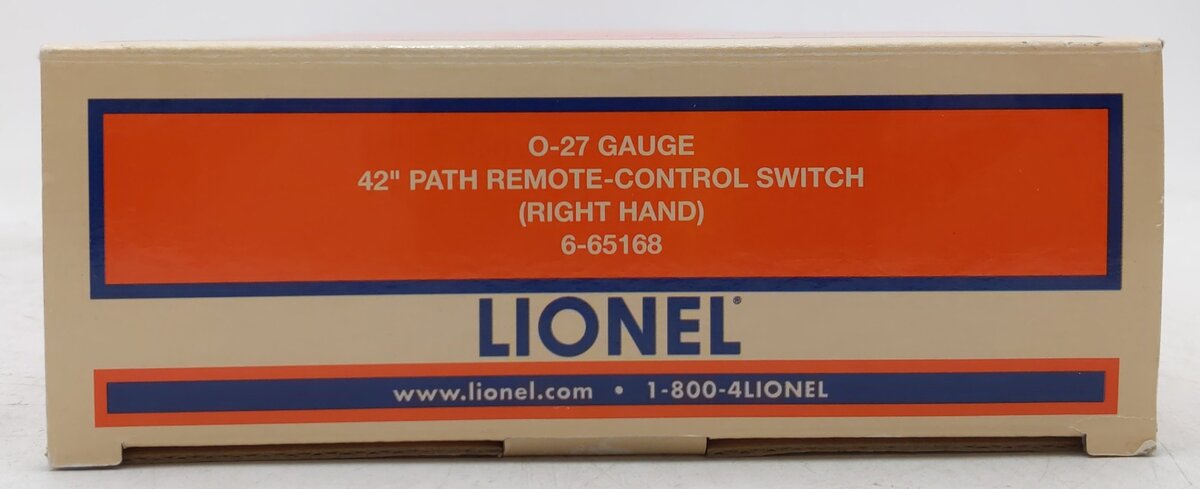 Lionel 6-65168 O27 42" Right Hand Remote Control Switch Turnout VG/Box