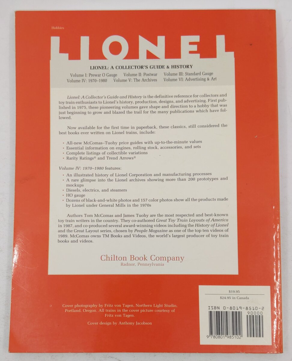 Lionel: A Collector's Guide and History Vol. IV Paperback Book By Tom McComas VG