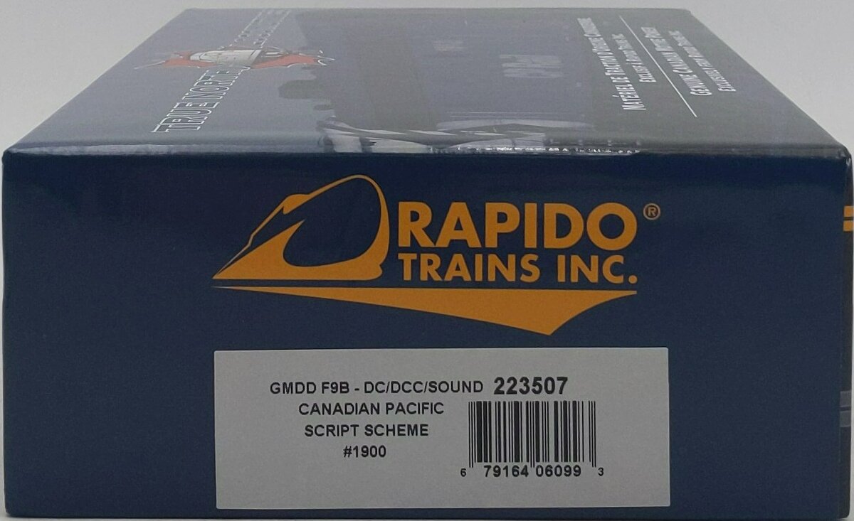 Rapido Trains 223507 HO Canadian pacific F9B Diesel Locomotive #1900